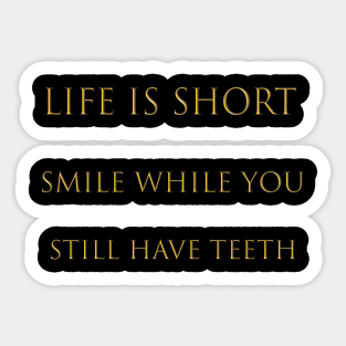 Life is short smile while you still have teeth Sticker